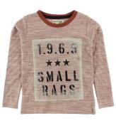 Small Rags Bluse - RÃ¸dbrun/Hvidstribet m. Tekst