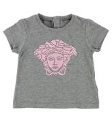 Young Versace T-shirt - GrÃ¥meleret m. LyserÃ¸d Medusa