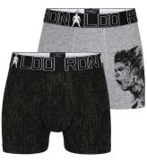 Ronaldo Boxershorts - 2-pak - GrÃ¥meleret/Sort m. MÃ¸nster