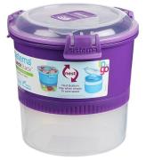 Sistema Madkasse m. Bestik - Lunch Stack - 965 ml - Lilla