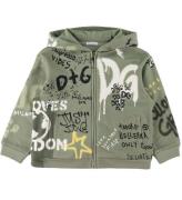 Dolce & Gabbana Cardigan - DG Skate - StÃ¸vet grÃ¸n m. Graffiti