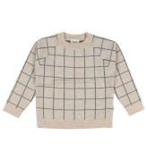 Voksi Bluse - Uld - Melange Sand Green m. Tern