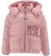 Moncler Dunjakke - Abbaye - Rosa m. Tekst