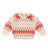 Copenhagen Colors Bluse - Uld - Cream Red Combi