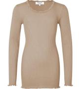 Rosemunde Bluse - Silke/Bomuld - Sand m. Blonder