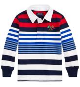 Polo Ralph Lauren Polobluse - Hvid/BlÃ¥stribet m. RÃ¸d