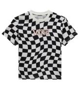 Vans T-shirt - Warped 66 Check Crew - Black/Marshmallow