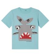 Stella McCartney Kids T-shirt - LyseblÃ¥ m. Haj