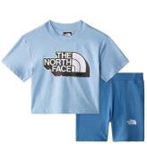 The North Face ShortssÃ¦t - T-shirt/Cykelshorts - Steel Blue/Ind