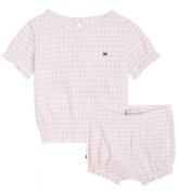 Tommy Hilfiger SÃ¦t - T-shirt/Bloomers - Ruffle Gingham - White/P