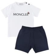 Moncler T-shirt/Shorts - Hvid/Navy