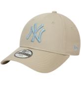 New Era Kasket - 9Forty - New York Yankees - Light Beige/Lyseblå