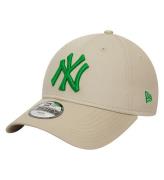 New Era Kasket - 9Forty - New York Yankees - Light Beige/GrÃ¸n