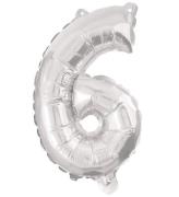 Decorata Party Foileballon - 95 cm - No 6 - SÃ¸lv
