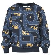 Name It Sweatshirt - NmmVifelix - Dark Sapphire m. Vejbaner