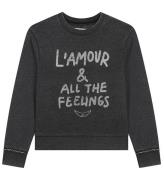 Zadig & Voltaire Sweatshirt - Sort/SÃ¸lv m. Tekst