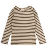 Petit Piao Bluse - Rib - Modal - Chocolate Brown/Dark Off White