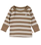 Katvig Bluse - Brun/Beige Stribet