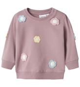 Name It Sweatshirt - NbfTella - Elderberry m. Blomster