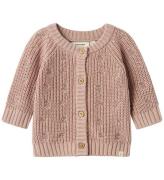 Lil' Atelier Cardigan - Strik - NbfEmlen - Shadow Gray m. Blomst