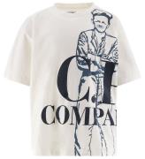 C.P. Company T-shirt - Gauze White m. Støvet Blå/Navy