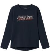Name It Bluse - Smile More - NkfVix - Dark Sapphire m. Print