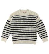 Marni Bluse - Strik - Off White/Navystribet