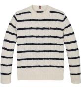 Tommy Hilfiger Bluse - Strik - Ivory Petal/Dark Night Navy Strip