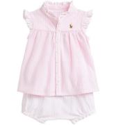 Polo Ralph Lauren Top/Bloomers - Rosa/Hvidstribet