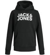 Jack & Jones Hættetrøje - Noos - JjeCorp - Black/JR/Large Print