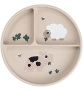 Done By Deer Stick And Stay Inddelt Tallerken - Tiny Farm - Sand