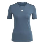 adidas Trænings T-Shirt Techfit - Blå/Hvid Kvinde