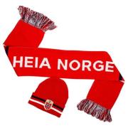 Norge Hue & Halstørklæde Knitted - Rød
